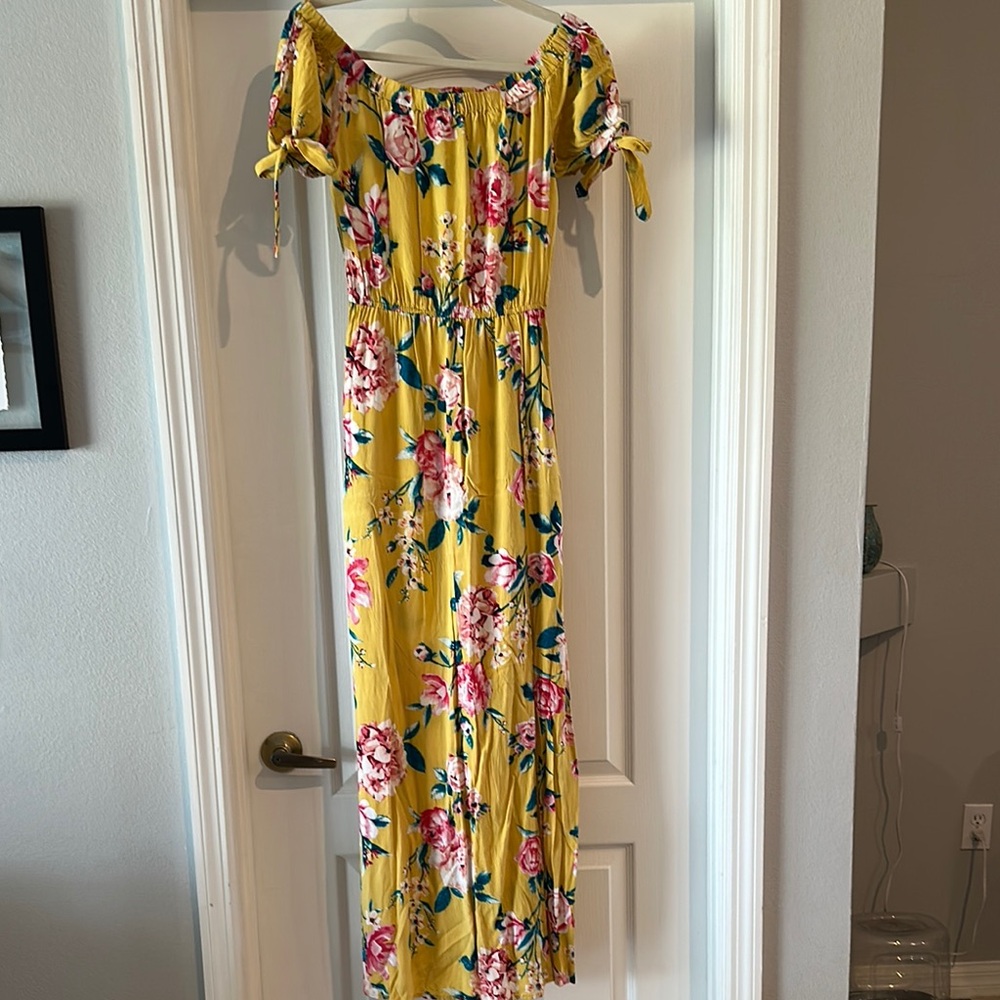 Band of Gypsies Yellow Floral Maxi Dress